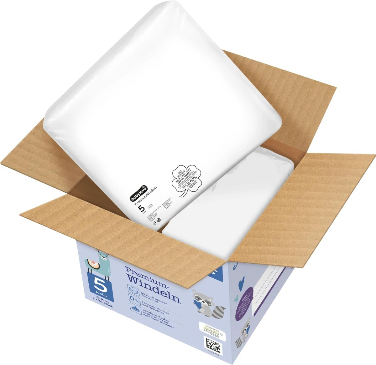 Pañales Premium Active Plus, talla 5, Junior 12-25 kg, paquete Jumbo, 2 x 36 piezas, 72 piezas