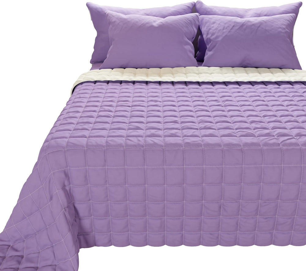 PETTI Artigiani Italiani - Cubrecama individual, cubrecamas doble cara, cubremuelles, azul medianoche, blanco, 100% Made in Italy Edredones y edredones Naty Shop Rosa Medidas cama 180 (260 X270 Cm)