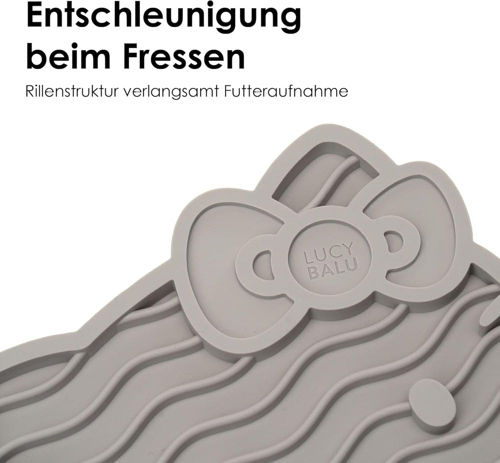 LucyBalu X Hello Kitty ZENCAT Covoraș de lins pentru pisici | Covoraș de lins pentru pisici | Hrănitor lent | Covoraș de lins din silicon de calitate alimentară | Covoraș de lins din silicon | Taupe