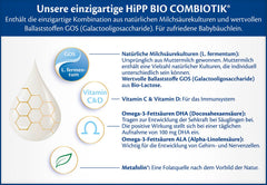 HiPP 2 Organic Combiotik (4 x 600g), leche de continuación a partir de los 6 meses, con almidón, cultivos naturales de ácido láctico, GOS, Omega-3 (DHA, ALA), de la mejor calidad biológica