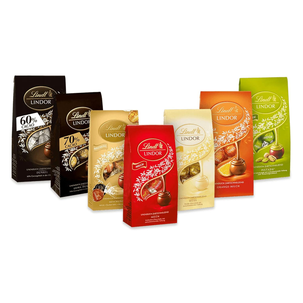Set de regalo de praliné de chocolate Lindt | 477 g | 5 cajas de bombones Lindt en las variantes: Exquisito, Mini Praliné, Regalo LINDOR, Pequeño Gracias, Del Corazón | Regalo praliné | regalo de chocolate