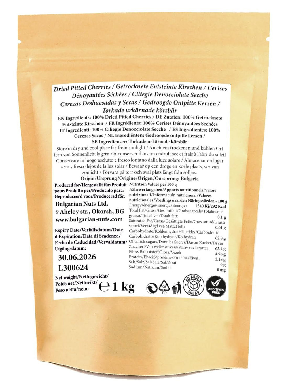 1 kg de cireșe uscate la soare, fără sâmburi, dulci în mod natural - fără zahăr adăugat, fără aditivi, fără conservanți. Cireșe adevărate - aromă adevărată. Produse deshidratate Naty Shop