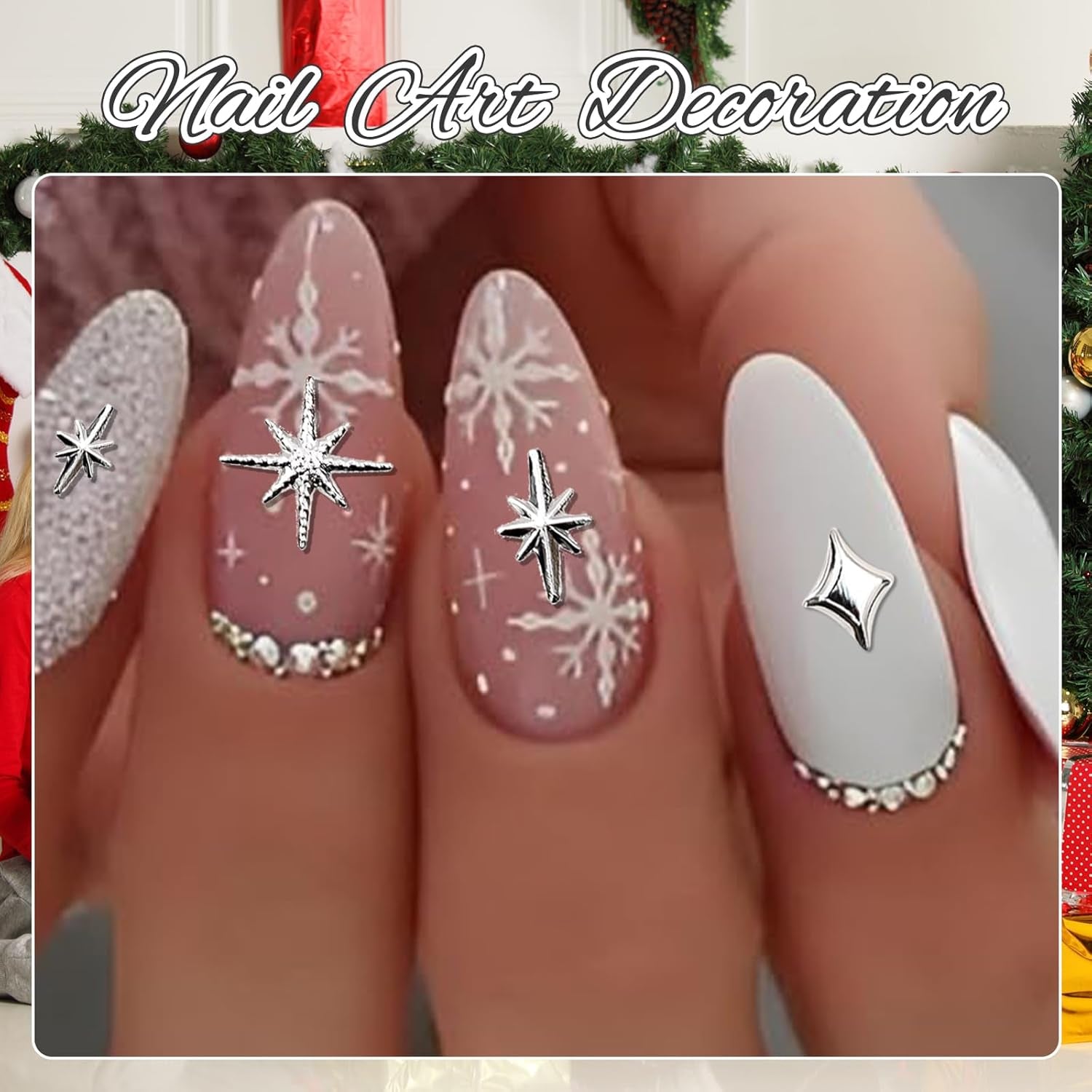 400 Pcs Stern Nail Charms Gold Silber, Charms Nägel Zubehör, Nagel Deko, Nail Art Zubehör, Nagel Charms, Nagel Steine, Nail Design, Charms Für Nägel