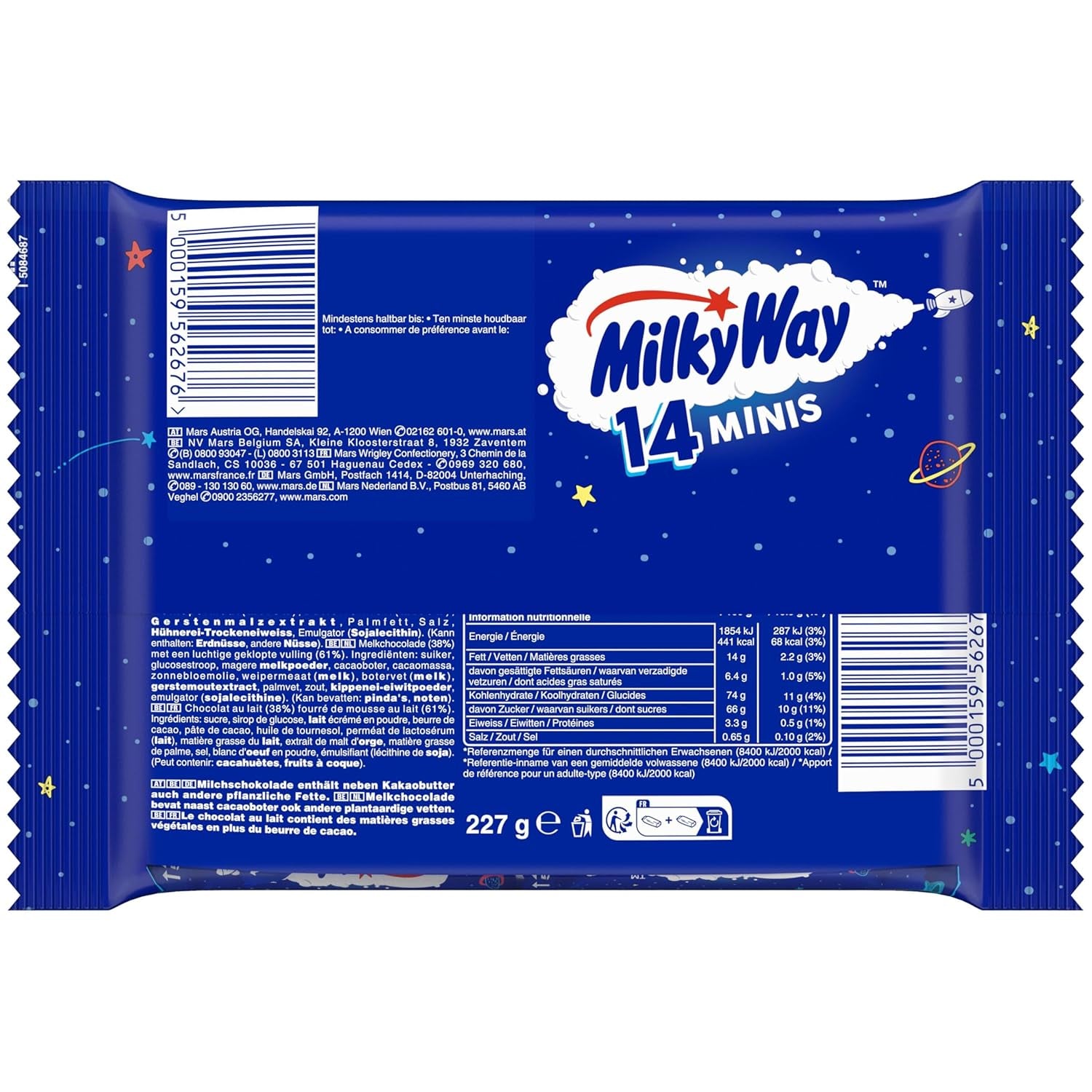 Mini Pack de Chocolate a Granel, Mini Barras de Chocolate con Crema de Turrón y Caramelo, 227g, Idea de Regalo de Chocolate, Pack de Chocolate Grande