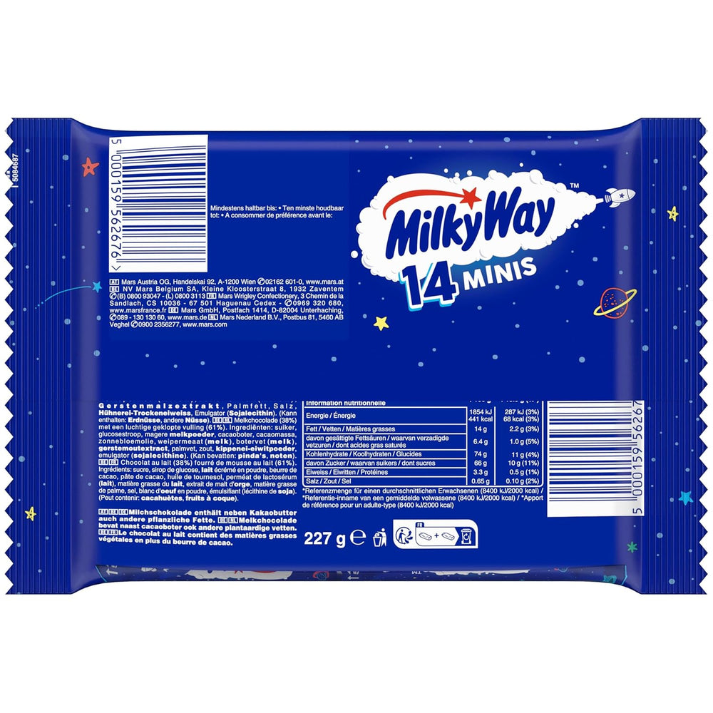 Mini Pack de Chocolate a Granel, Mini Barras de Chocolate con Crema de Turrón y Caramelo, 227g, Idea de Regalo de Chocolate, Pack de Chocolate Grande