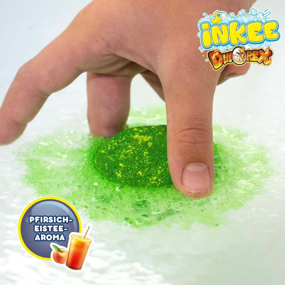 INKEE SURPRISE DINO, bombă de baie în formă de oucu figuri de dinozaur si surprize, 100 grame Duș și baie Naty Shop