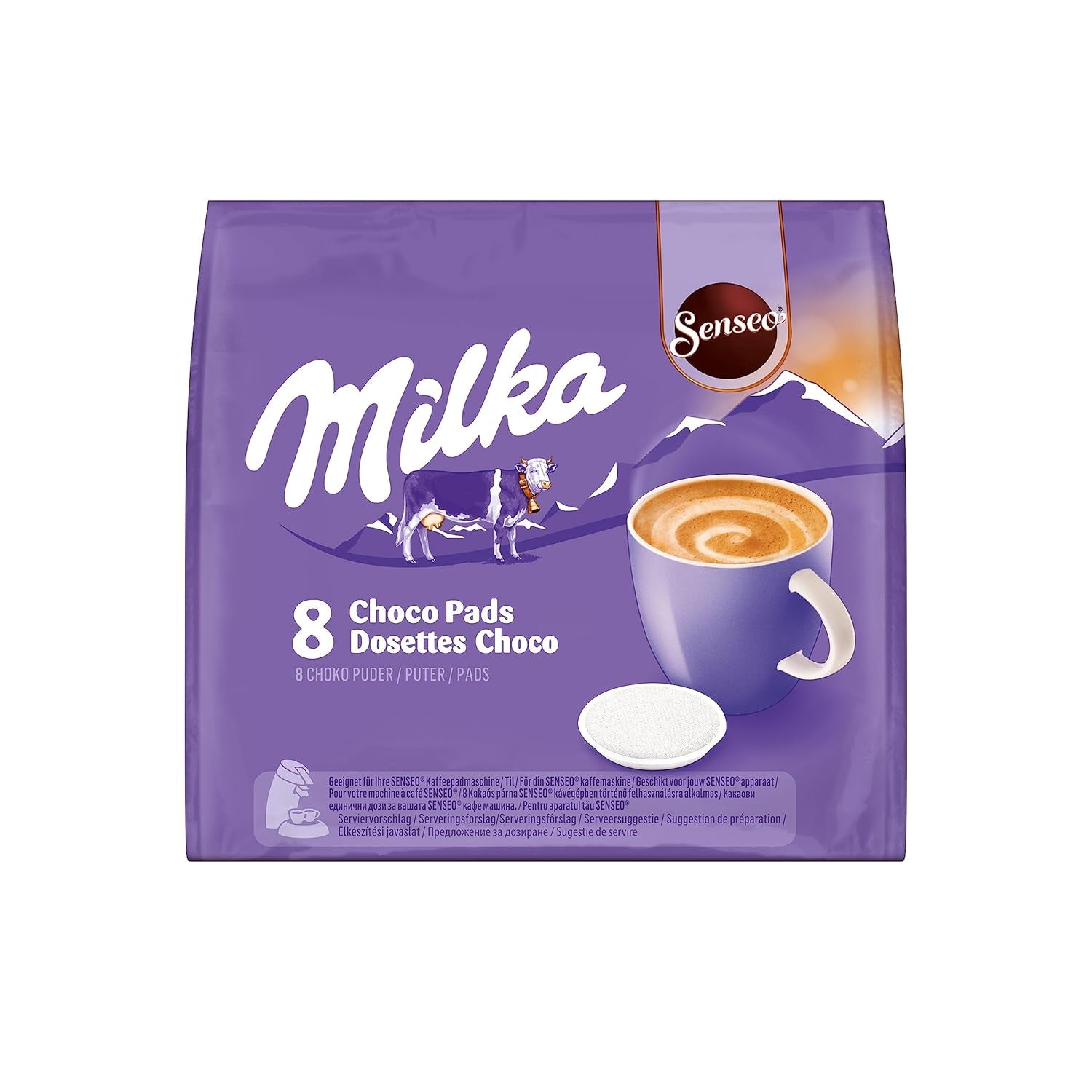 Senseo Milka Kakao Pads, 5 x 8 Getränke, 40 Kaffeepads