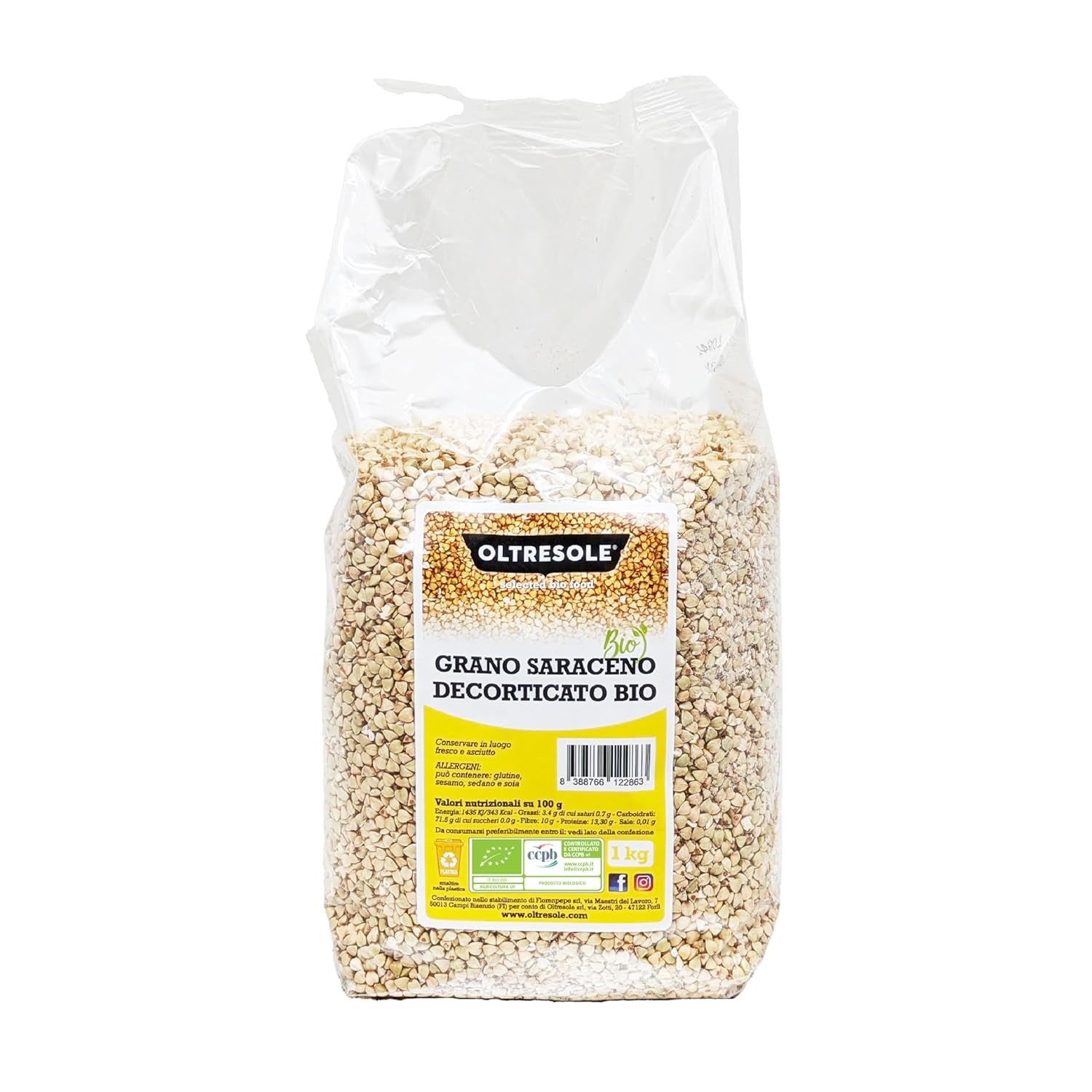 - Buchweizen geschält orgánico 5 kg - Getreide, nicht wärmebehandelt, aus biologischem Anbau, Paquete Conveniencia