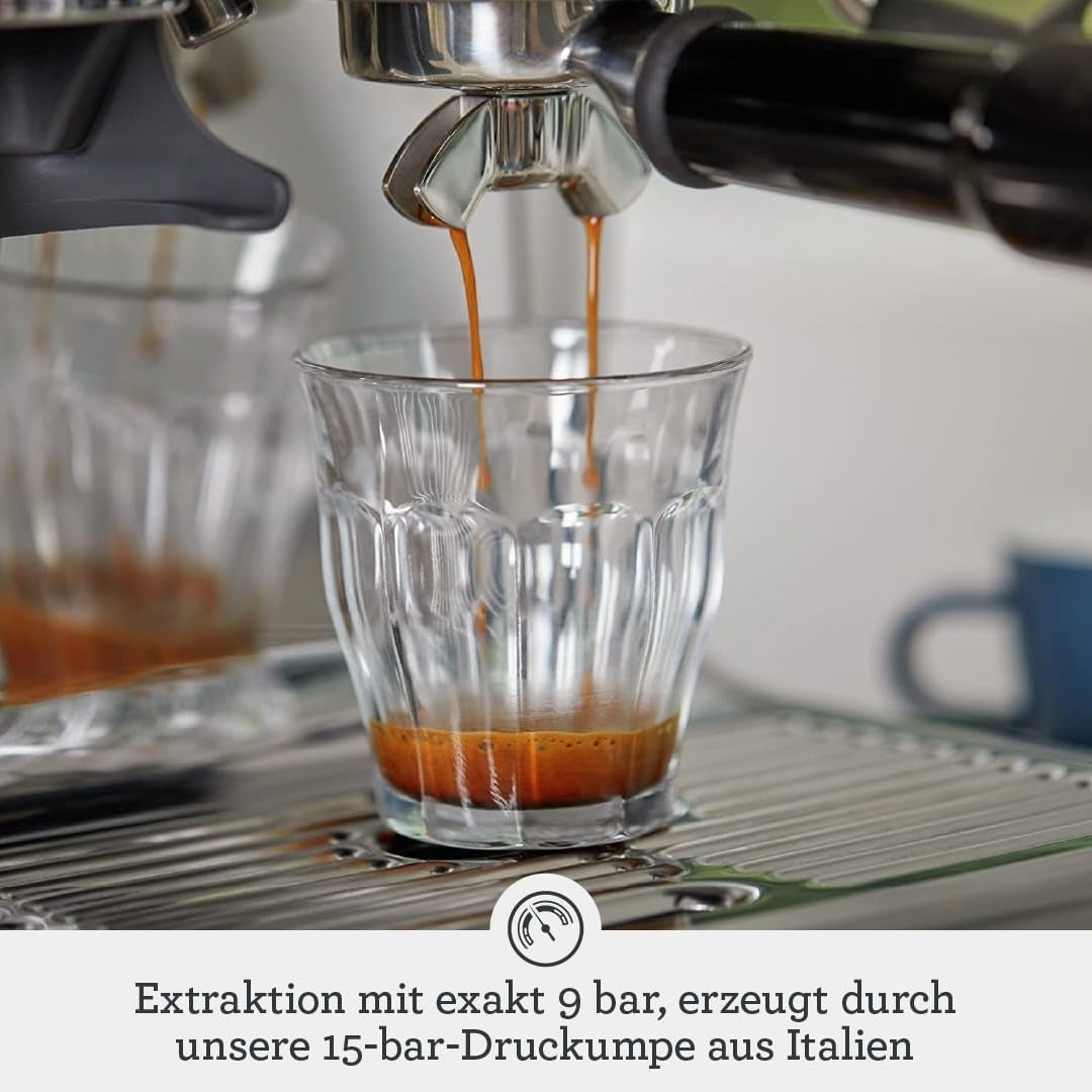 Sage - The Barista Express - Espressor cu spumator manual de lapte și râșniță integrată - 16 setări de măcinare, măcinare automată, spumă individuală de lapte - Trufă Neagră