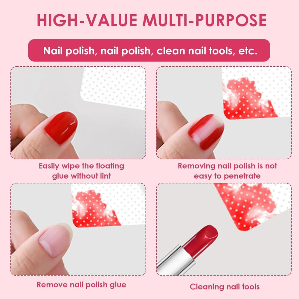 330 Stück Fusselfrei Nägel Wattepads, Fusselfreie Nageltücher, Nagel Wischtücher Wattepads, Nagellack Entfernen Für Cleaner Gelnägel Nail Wipes Pads (Weiß)