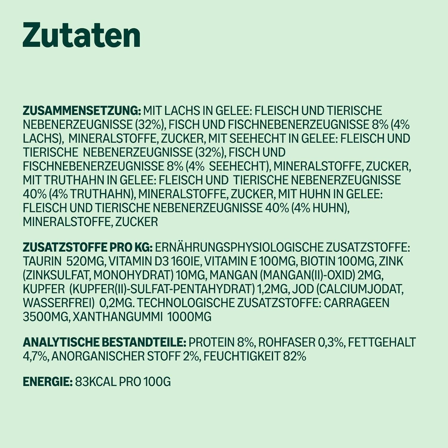 Hrană umedă pentru pisici de la Amazon, fără cereale, pentru pisici adulte, selecție mixtă în jeleu, 4,8 kg (48 de pachete a câte 100 g fiecare)