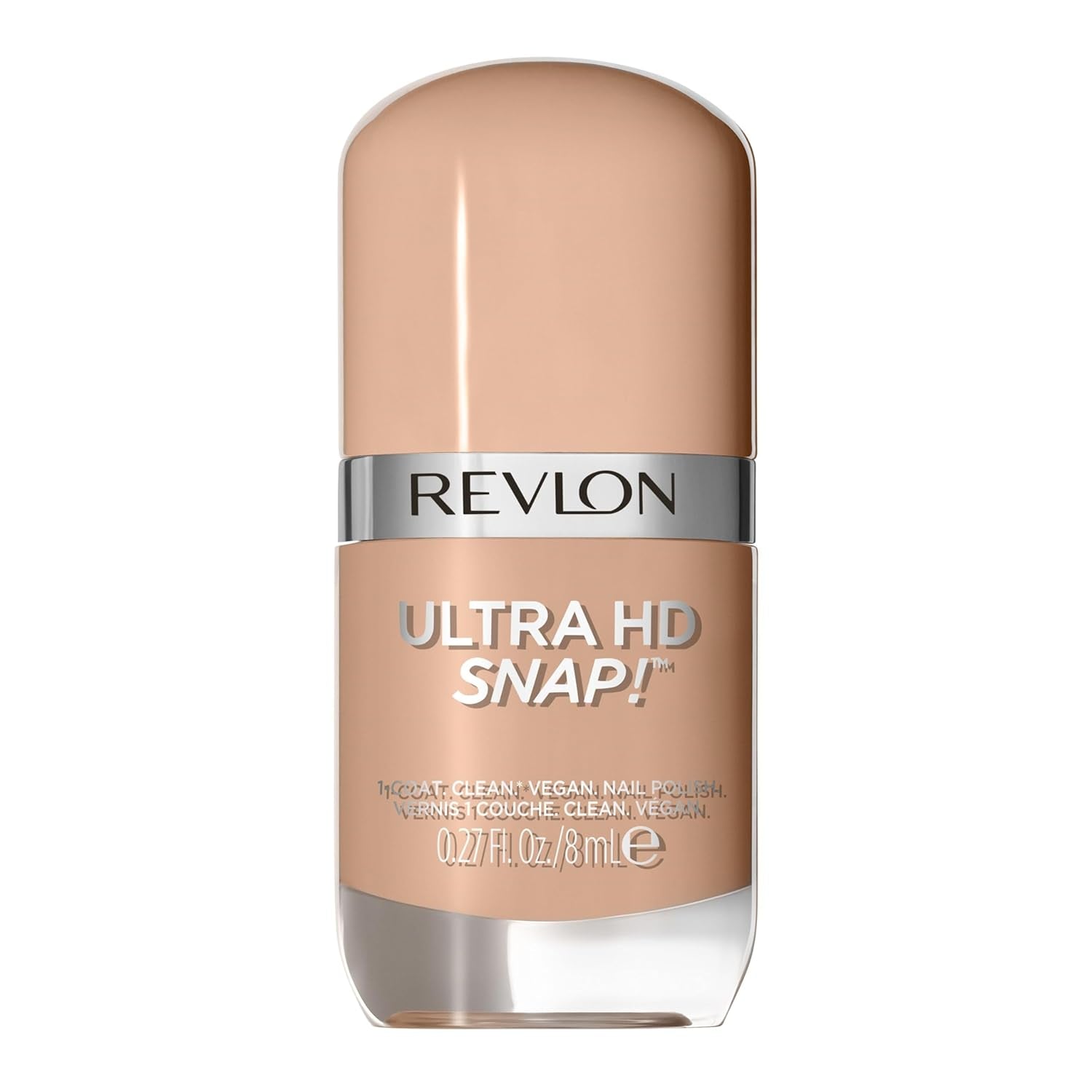 Revlon Ultra HD Snap Esmalte de uñas Fórmula vegana de larga duración Secado rápido Una capa Color de cobertura total (8 ml) Hot Stuff (007) Unisex