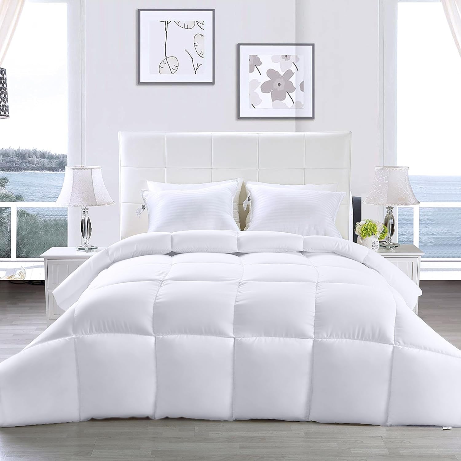 Utopia Bedding FBA_B01JPECQF8 Edredón de matrimonio, blanco, poliéster, twin Edredones y edredones Naty Shop