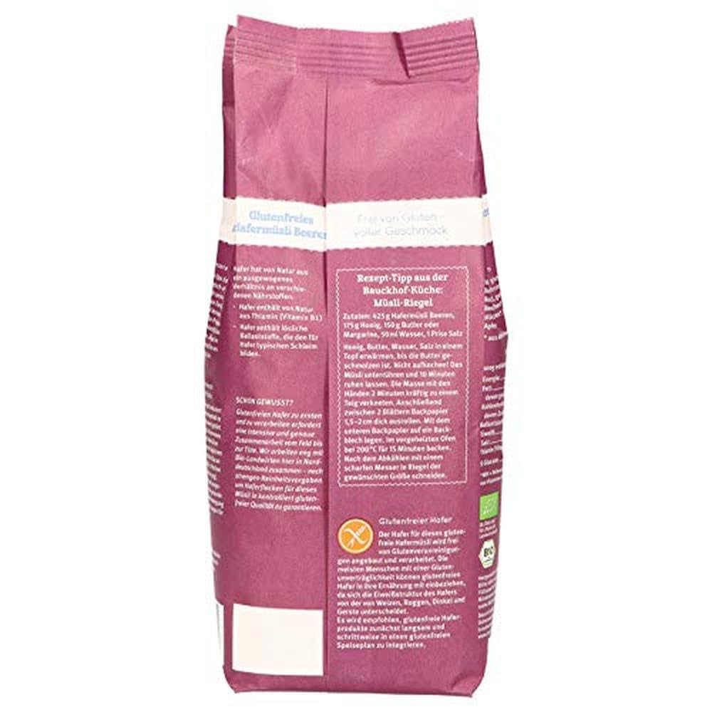 Muesli de avena con frutos rojos hof, sin gluten (425 g) - Bio