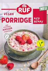 RUF Vegan Porridge Red Berry Oats, Porridge cu căpșuni și zmeură, 60 grame Cereale Naty Shop