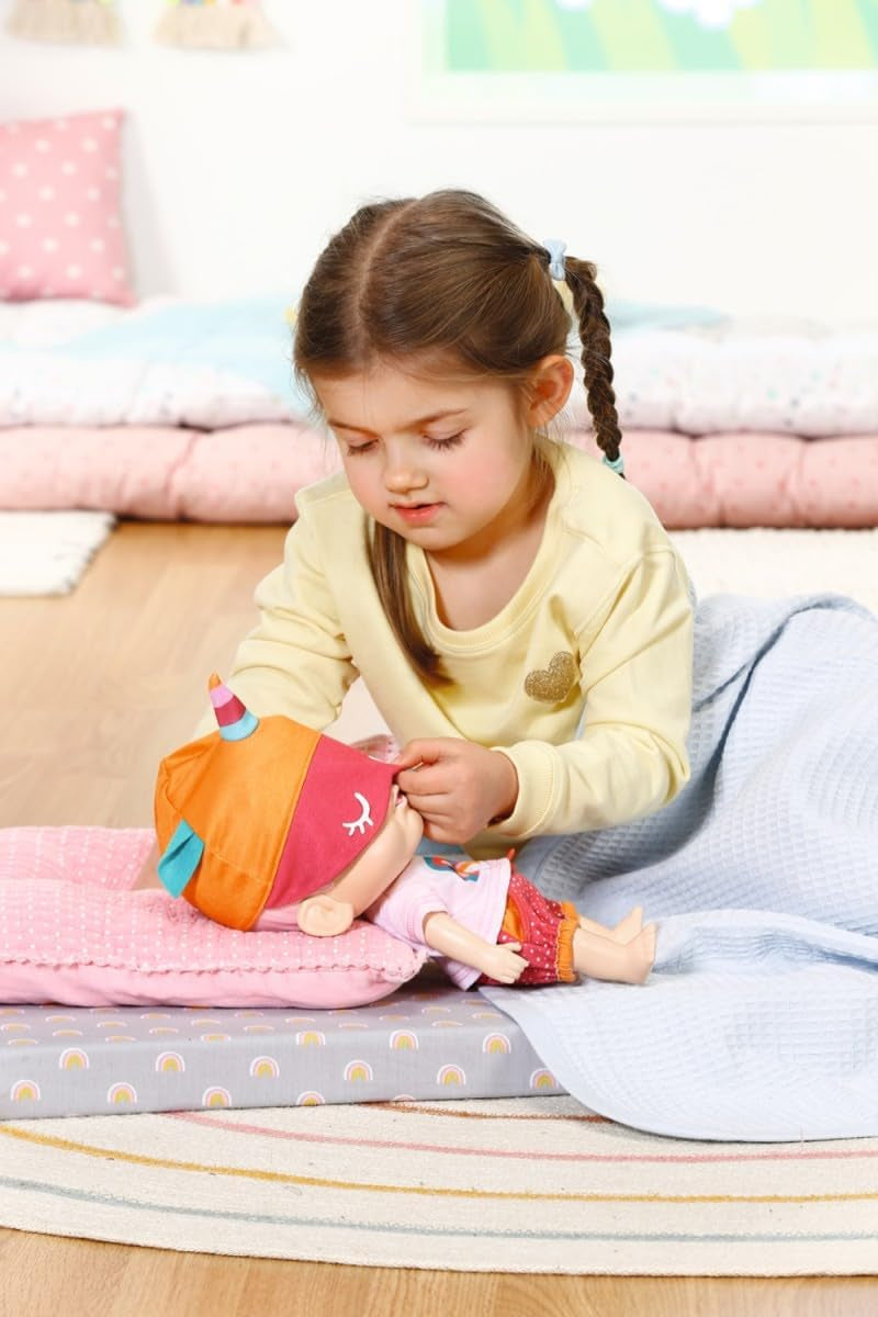 Baby Robin, 30 cm große Babypuppe mit beweglichen Augen und lustigen Soundfunktionen, incl. Camisa, Medias, Mutze, Romper, Flasche und Schnuller, 905586 Zapf Creation