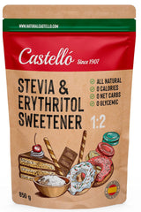 Stevia + Eritritol 1:2 Süßstoff | 1G = 2G Zucker | 100% Natürlicher Zuckerersatz - 0 Kalorien - 0 Glykämischer Index - Keto Und Paleo - 0 Netto-Kohlenhidrato - Kein GVO - Castello since 1907 - 850 G Edulcorantes Naty Shop Título predeterminado