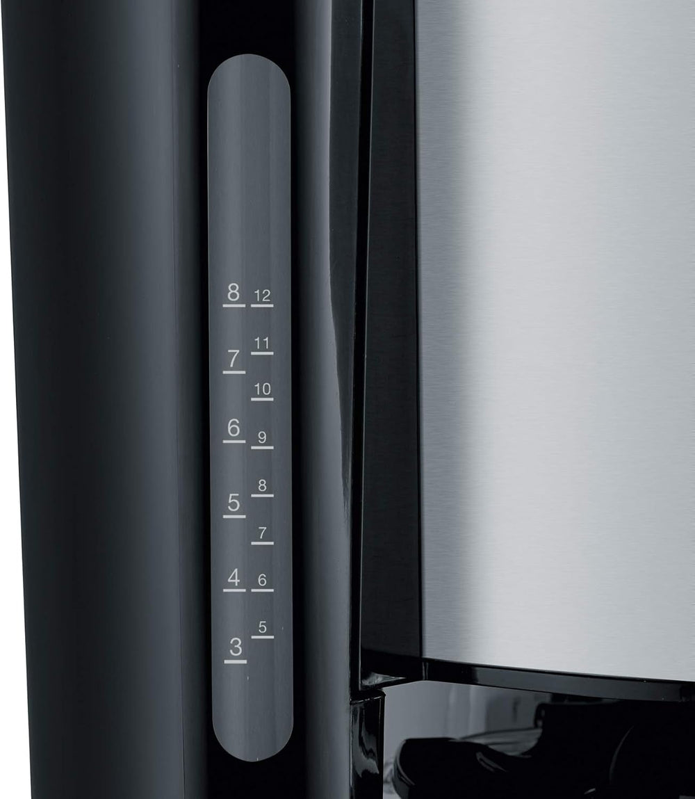 Espressor SEVERIN „TypeSwitch” cu carafă termică, AromaSwitch pentru alegerea între 2 profiluri de preparare, aparat de cafea pentru până la 10 cești, 1000W, oțel inoxidabil periat-negru, KA 4845