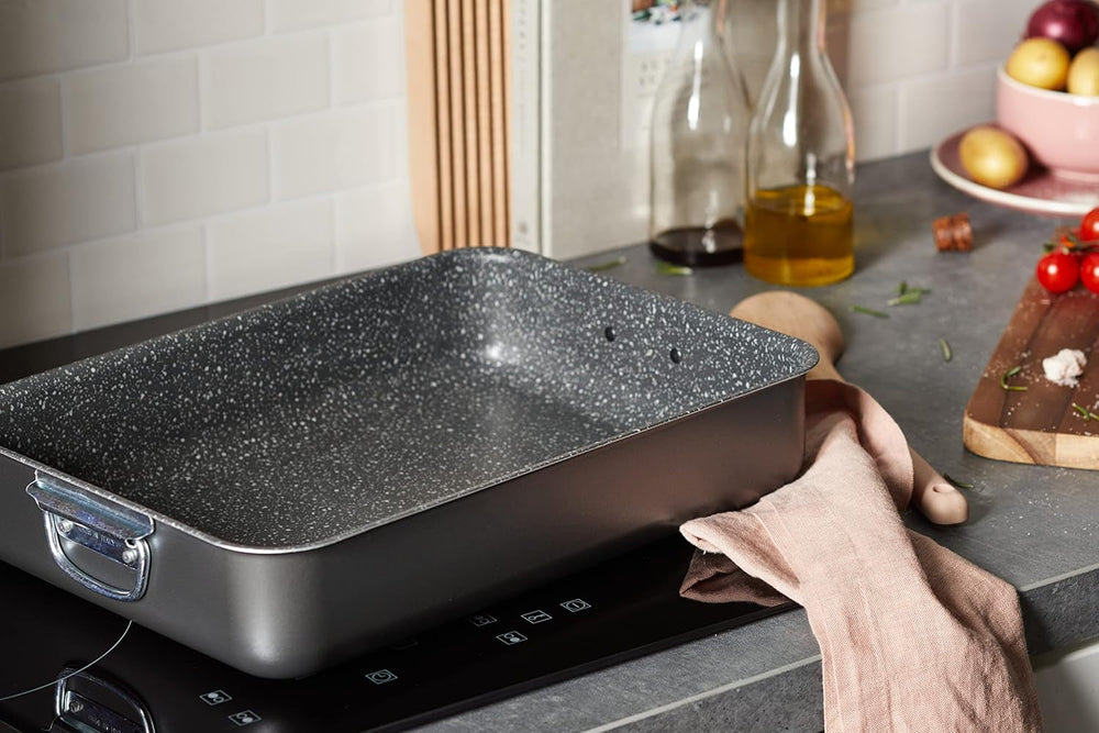 Alluflon Tradition Italy Molde para lasaña, aluminio, negro, 35 x 25 cm Moldes y bandejas para hornear Naty Shop