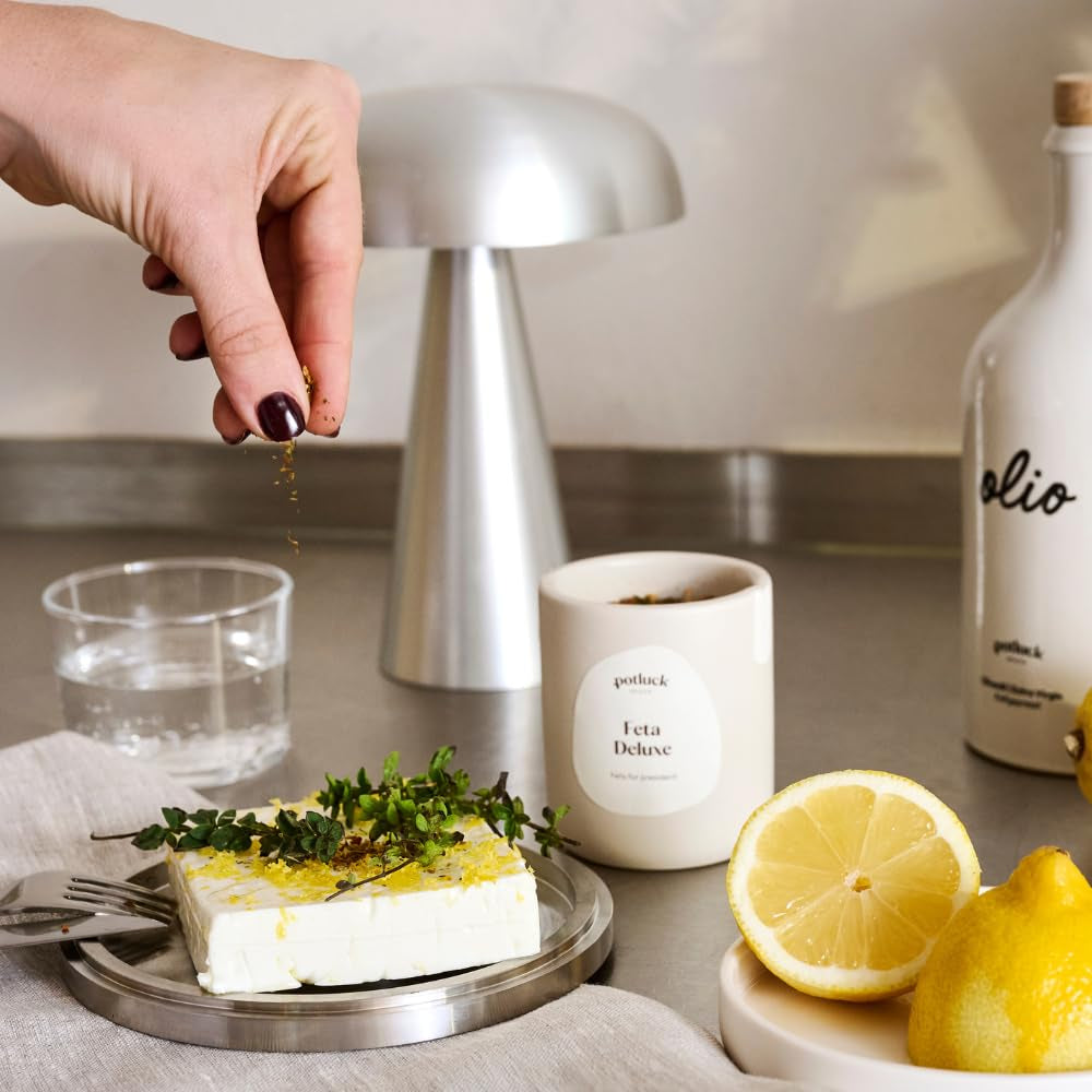 Comida compartida | Feta Gewürz | Gewürzmischung im Keramiktopf | 50g | Mit natürliche Inhaltsstoffen