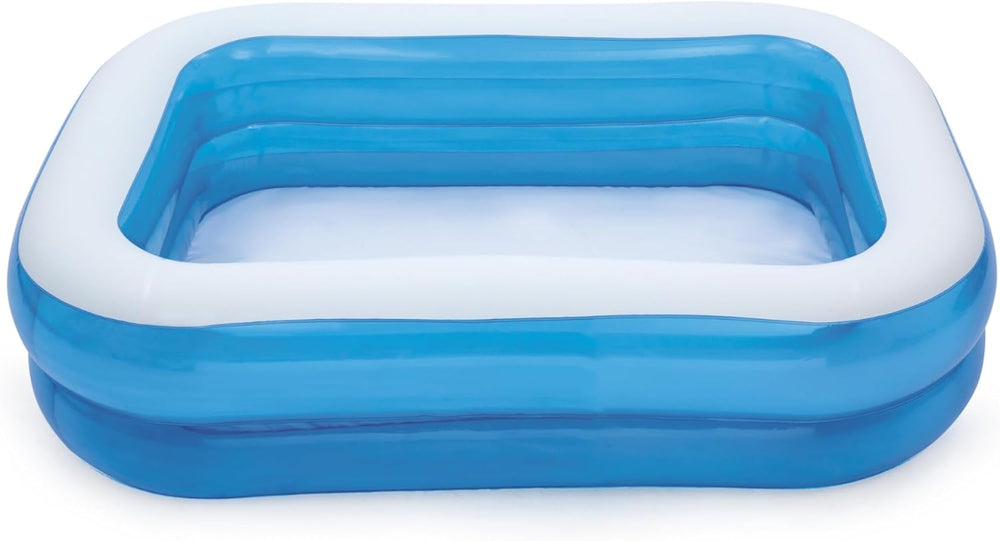 Bestway - Piscina Hinchable Rectangular Blue Deluxe, 211 x 132 x 46 cm, Azul/Blanco