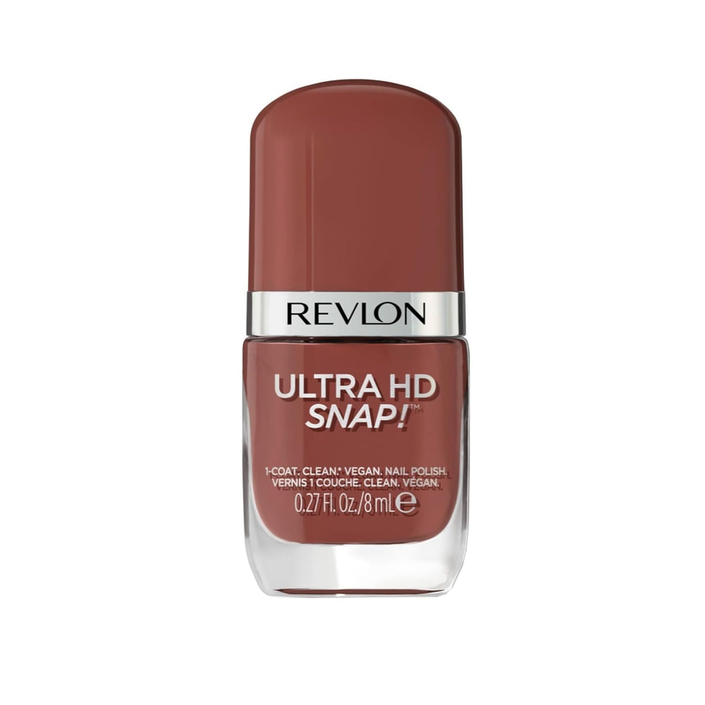 Revlon Ultra HD Snap Esmalte de uñas Fórmula vegana de larga duración Secado rápido Una capa Color de cobertura total (8 ml) Hot Stuff (007) Unisex