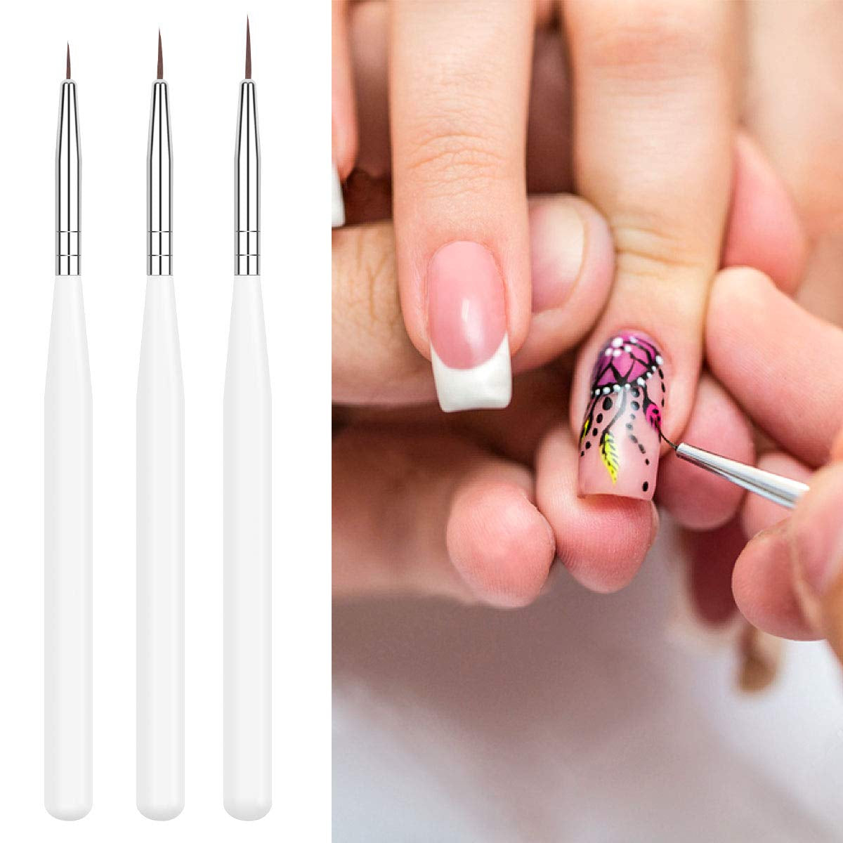 Nagel Pinsel Set, 10-Teilig Gelnägel Pinsel Nagellackstift Acrylpinsel Für UV Gel Nägel Acrylfingernägel Nailart Maniküre Nageldesign Zubehör