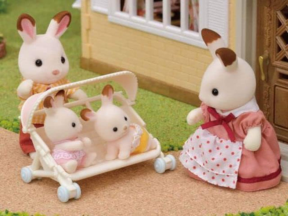 Sylvanian Families L5533 Cochecito Trillizos - Playset Casa de Muñecas Naty Shop Muñecas
