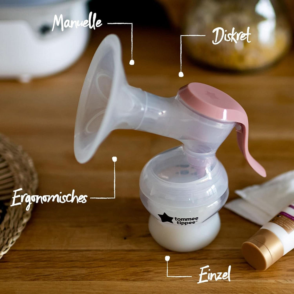 Tommee Tippee Made for Me Manuelle Einzel-Milchpumpe, Starke Saugkraft, Ergonomischer Griff, Tragbare Und Leise Milchpumpe, Samt Babyflasche Accesorios Alimentación y lactancia Bebe Naty Shop