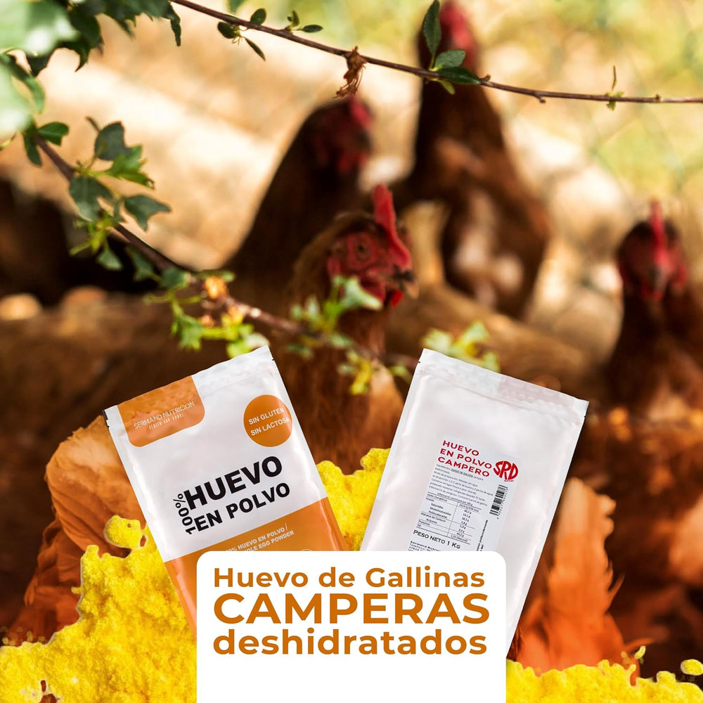 Eipulver aus Freilandeiern (1kg) | Pasteurisiertes Vollei Pulver | Ohne Zusatztoffe | Sin gluten y sin lactosa | Embalaje de vacío en Zip-Beutel