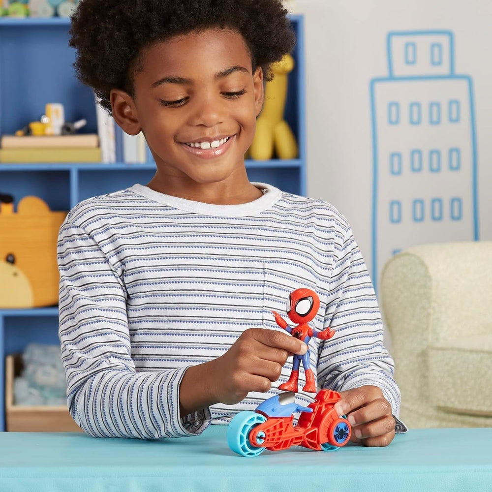 SPIDEY y SUS AMAZING FRIENDS Figura de Moto Spidey de Marvel, Juguete para niños y niñas de 3 años en adelante Figuras de acción Naty Shop