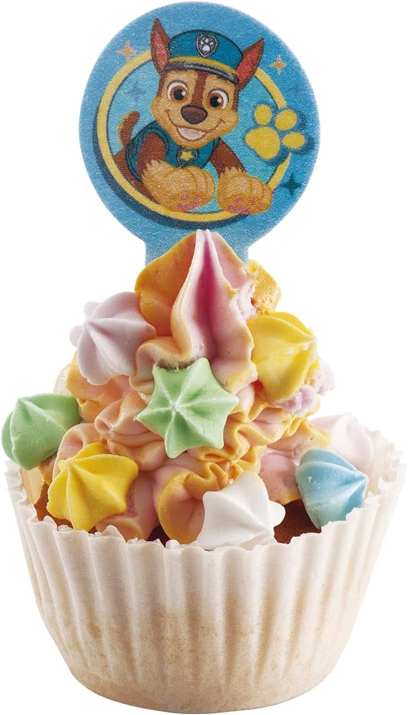 Dekora, Dekorapin Decorațiuni de tort comestibile Paw Patrol, 20 de napolitane din hârtie comestibilă - 6.5 X 4 Cm Naty Shop