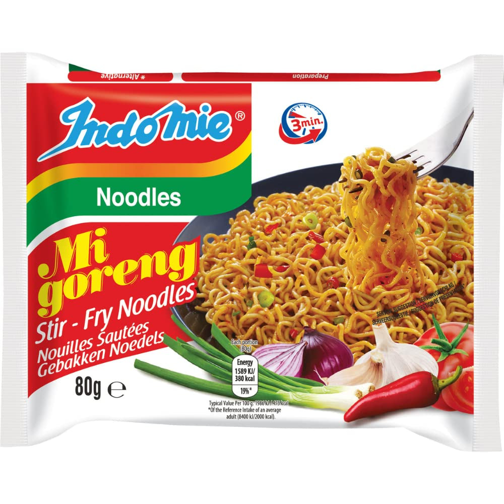 INDOMIE - Fideos instantáneos Mi Goreng - Paquete múltiple (40 x 80 g)