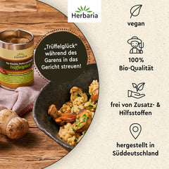 Herbaria Trüffelglück bio 110g M-Dose - Fertiges Bio-Pilz- & Trufflegewürz für intensiv-köstliche Gerichte - mit erlesenen Ingrediente - in nachhaltiger Aromaschutz-Dose