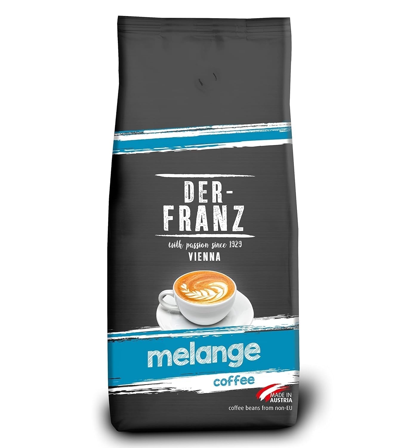 DER-FRANZ Crema de Café, Intensidad 4/5, 100% Arábica, café en grano entero Naty Shop Café Blend 1 Kg