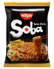 Nissin Bag Soba Noodles - Fideos instantáneos japoneses clásicos, paquete de 9 estilo wok con salsa Yakisoba, comida asiática de cocción rápida (9 x 109 g)