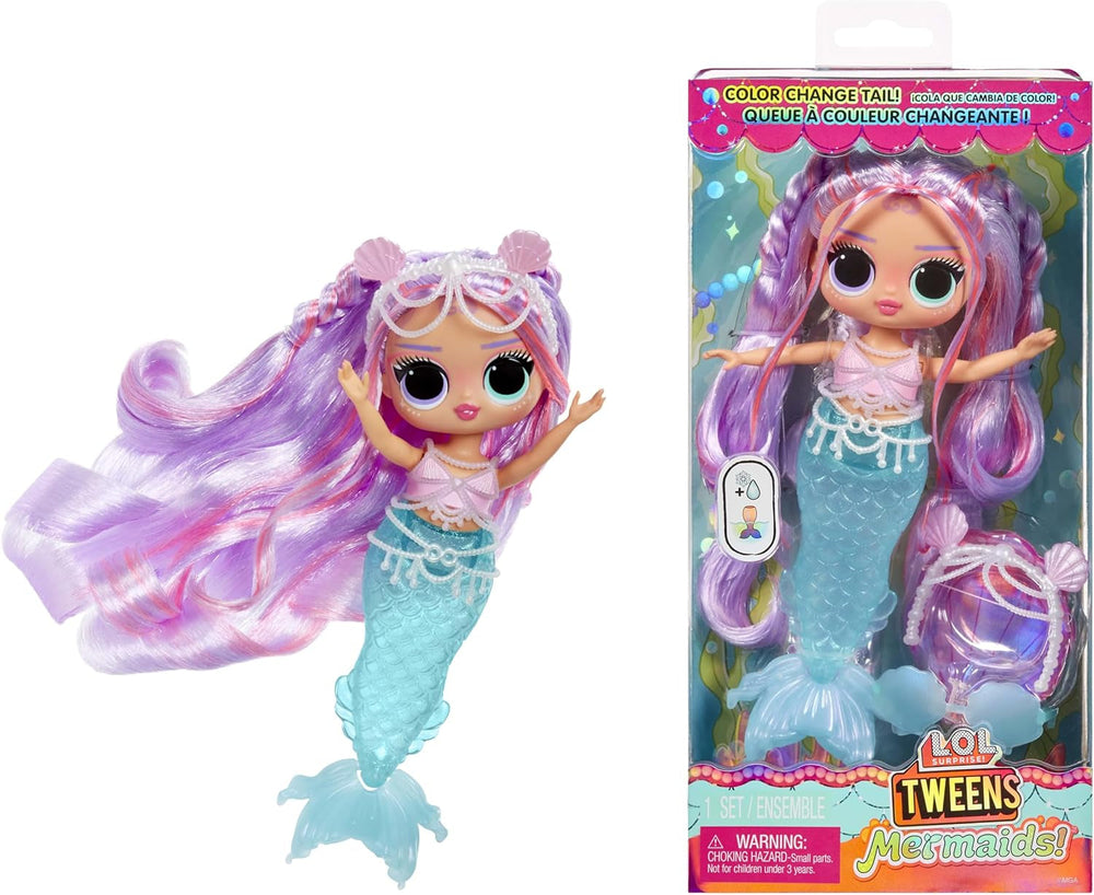 jajaja ¡Sorpresa! Preadolescentes - Sirena Lola Waves - muñeca de moda con cola que cambia de color, aleta móvil y bonitos accesorios - juguete para niños y coleccionistas a partir de 4 años Naty Shop Muñecas Lana Marine