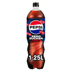 Pepsi Zero Sugar Cherry, refresco sin azúcar, refresco de cola con cafeína y sabor a cereza en botella, set 6 x 1,25 litros Naty Shop
