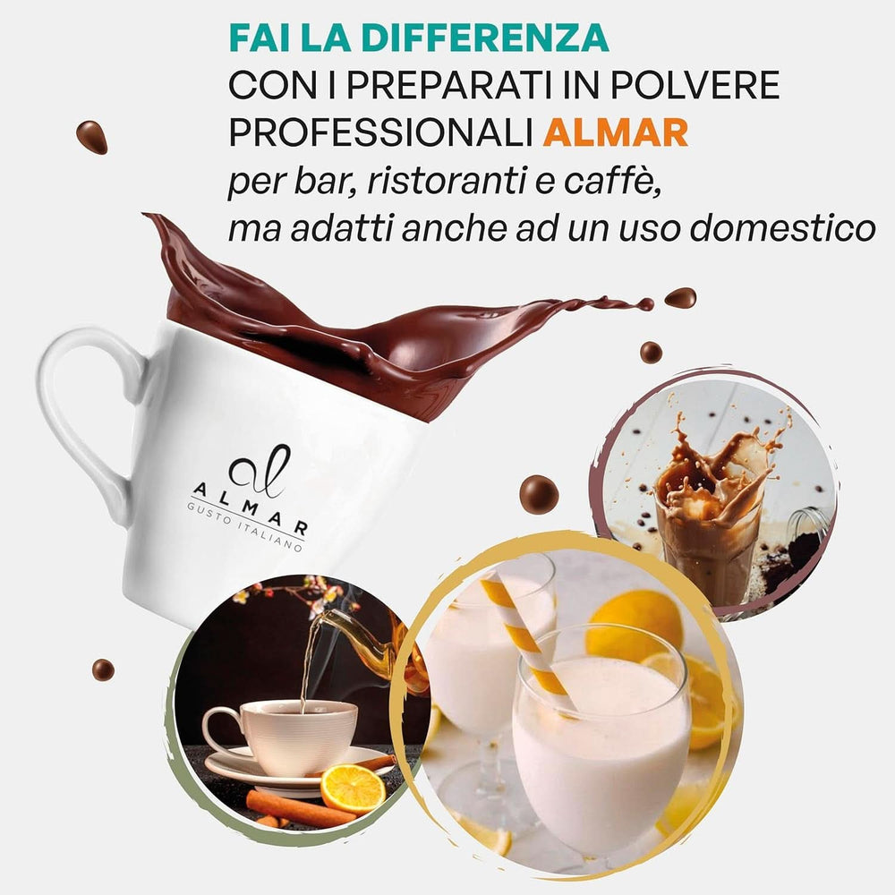 Chocolate caliente italiano Cortina TARTA DE CHOCOLATE AMARGO, 15 sobres X 30 gramos Cacao y Chocolate Caliente Naty Shop