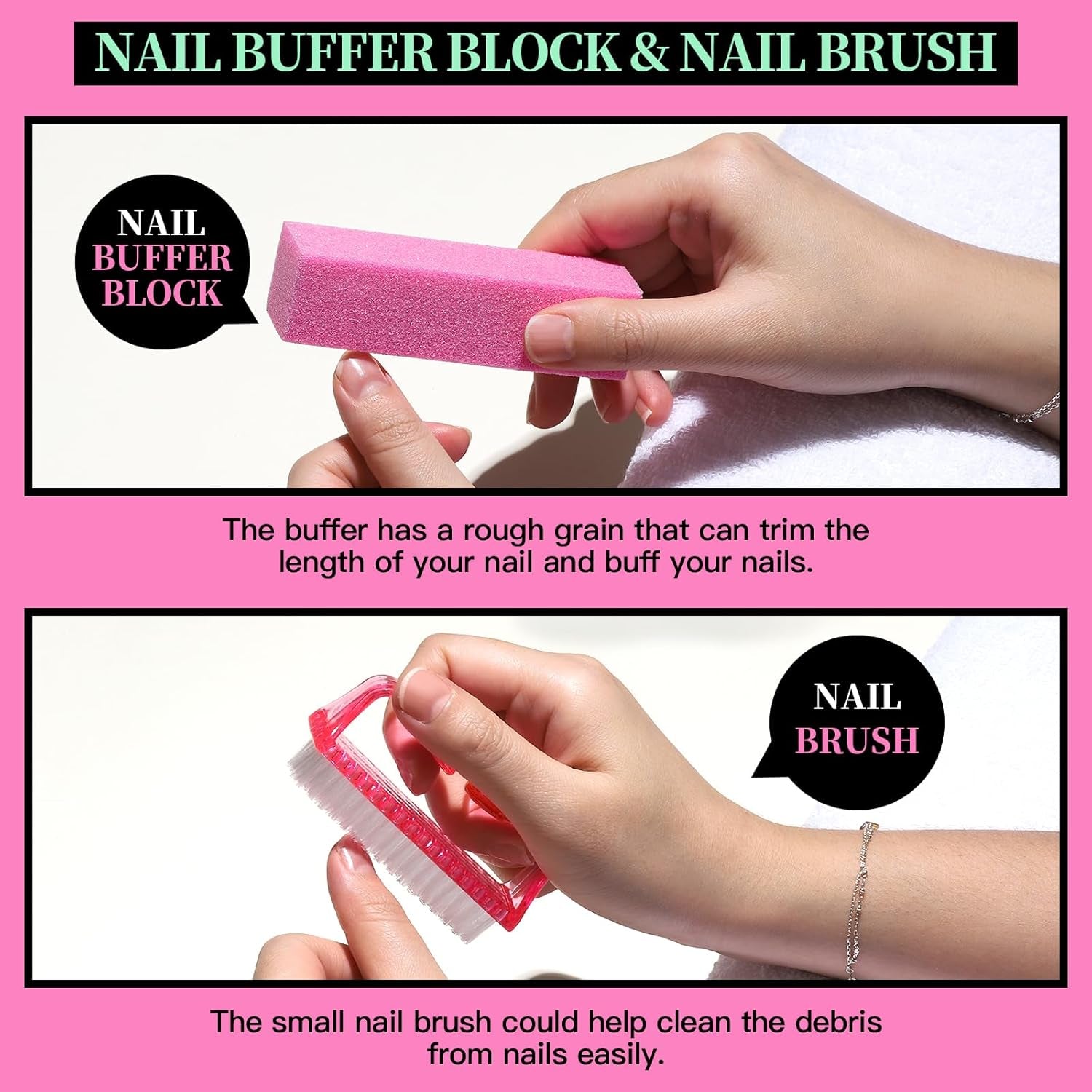 FANDAMEI Maniküre Set, Buffer Für Nägel, Nagelfeile 100/180, Nagelfeilen Für Gelnägel, Nagelhautschieber, Buffer Für Gelnägel, Feilen Für Gelnägel, Nagelzange, Nagelfeilen Set, Maniküre & Pediküre Set