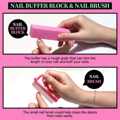 FANDAMEI Maniküre Set, Buffer Für Nägel, Nagelfeile 100/180, Nagelfeilen Für Gelnägel, Nagelhautschieber, Buffer Für Gelnägel, Feilen Für Gelnägel, Nagelzange, Nagelfeilen Set, Maniküre & Pediküre Set