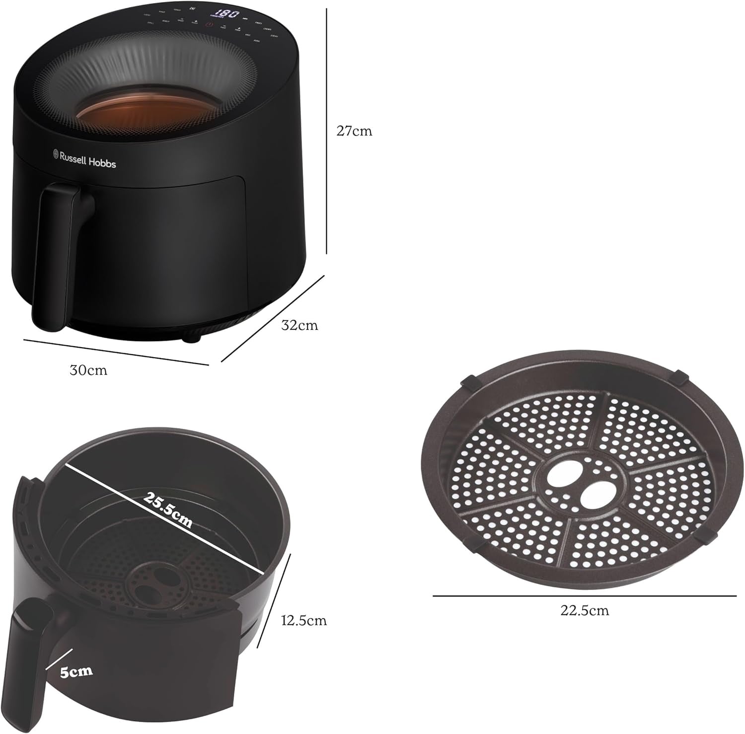 Russell Hobbs Airfryer, 5 litros, 10 programas, ventana Naty Shop Electrodomésticos