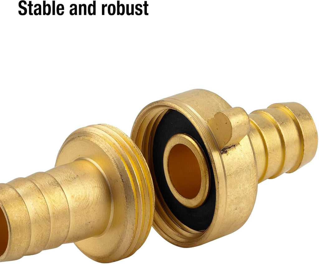 Racord furtun din alamă Gardena, 3 piese: Racord pentru prelungire furtun, filet de 26,5 mm (G 3/4 inch), pentru furtunuri de 13 mm (1/2 inch) (7151-20)