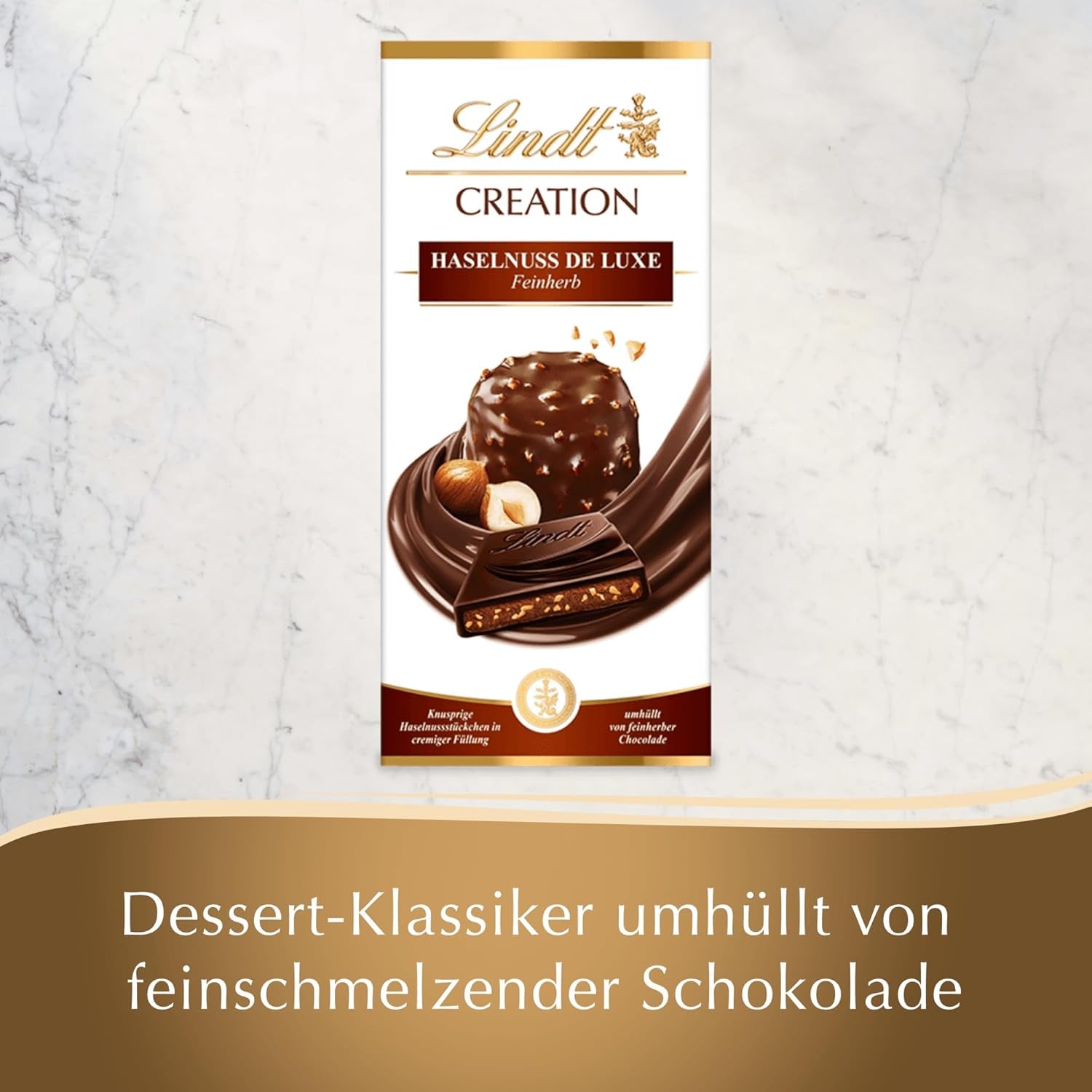 Lindt Chocolate Creation Hazelnut De Luxe Fine Dark, 150 grame Bomboane de Ciocolata Naty Shop