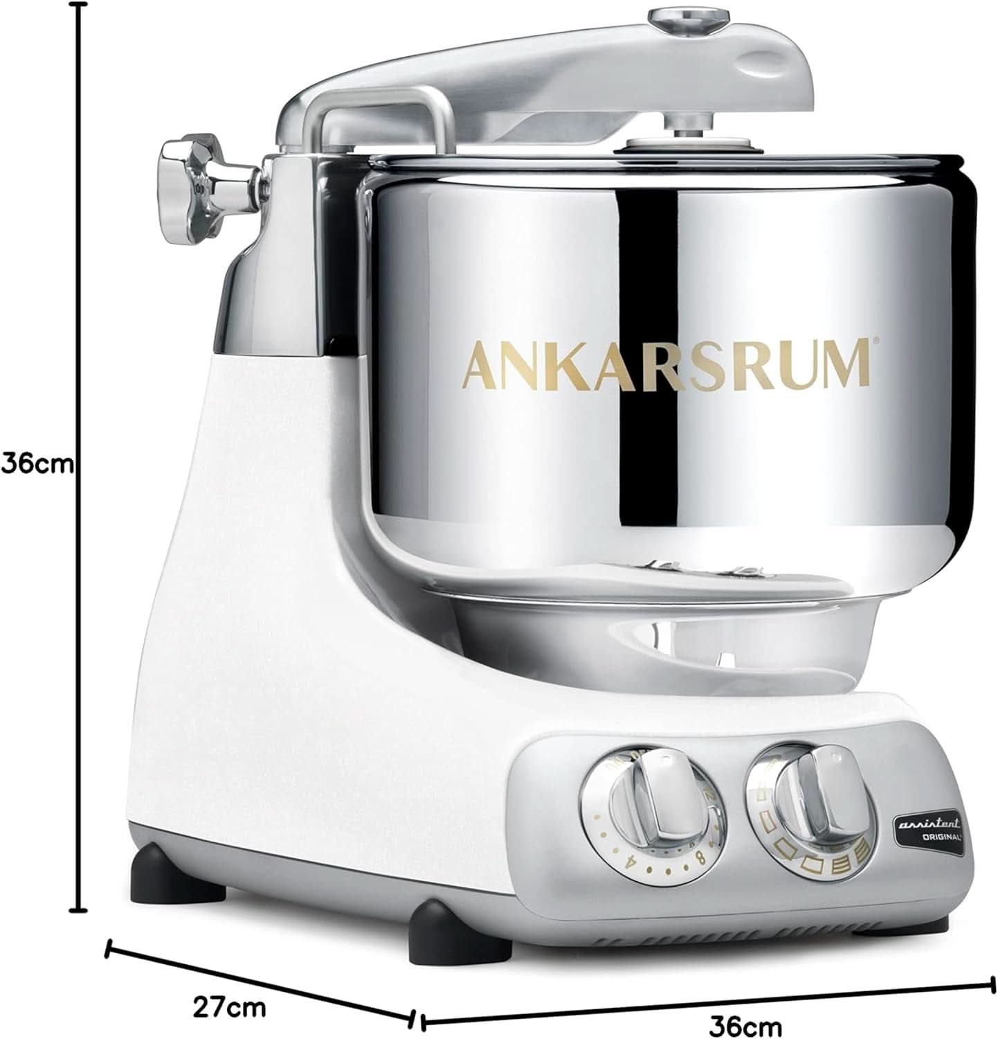 Ankarsrum - Asistente Original Base Máquina De Cocina Crema AKM6230MW Mineral Blanco Madre E Hijo Naty Shop