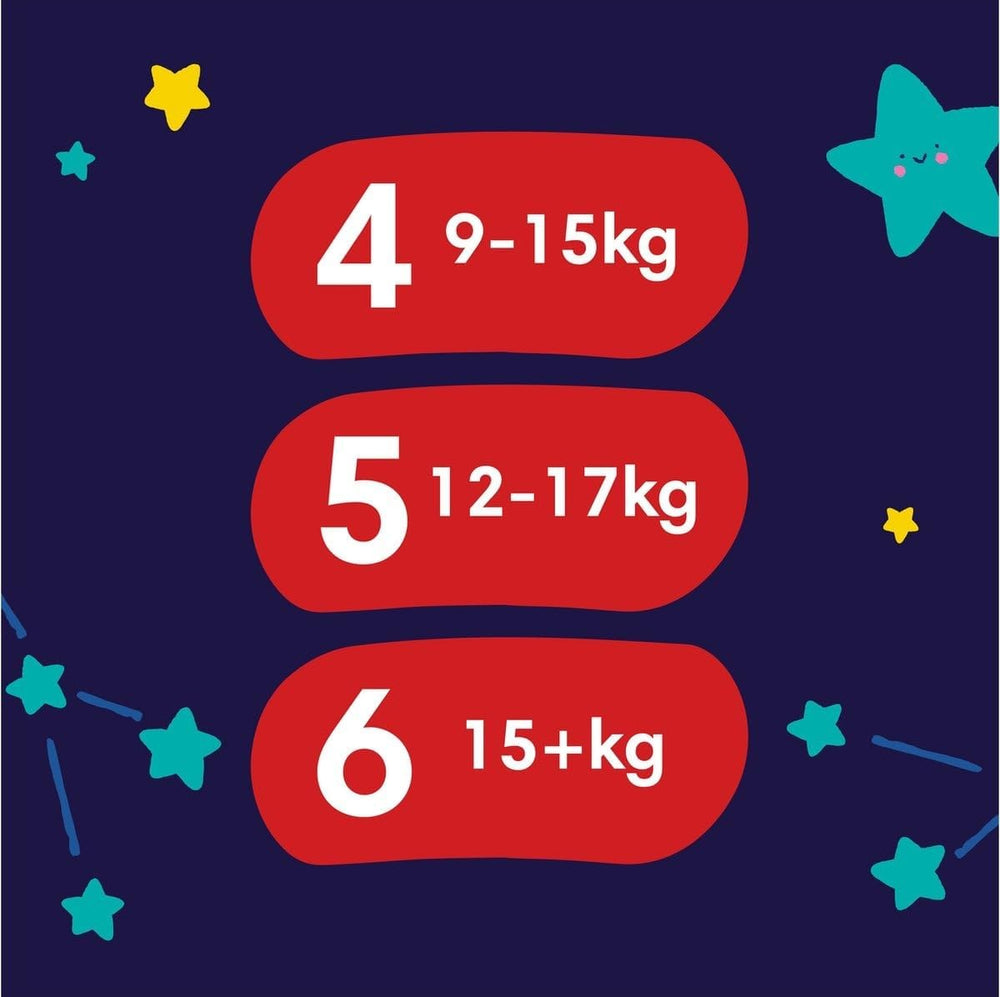 Pampers - Camisones antideslizantes para bebé - Talla 6 - Paquete pequeño - 30 piezas - 15+ kg