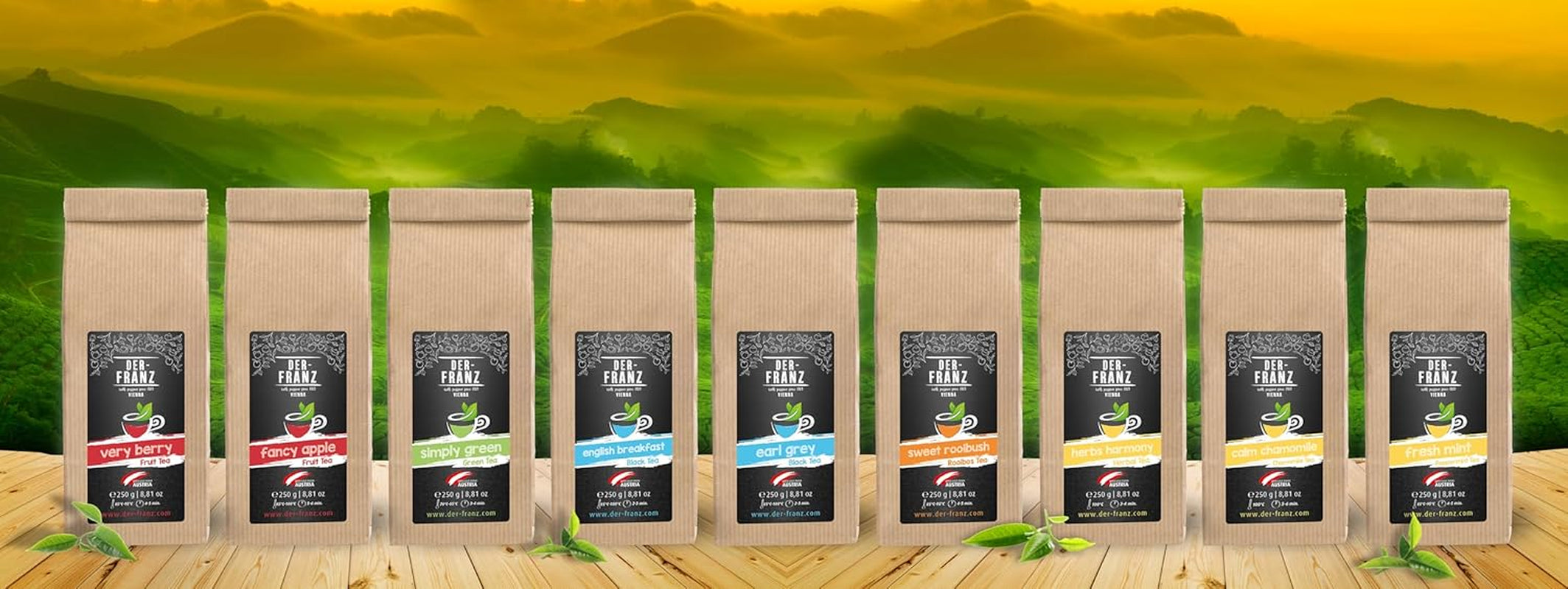 Der-Franz Ceai verde „Simply Green” cu frunze întregi, 250 g