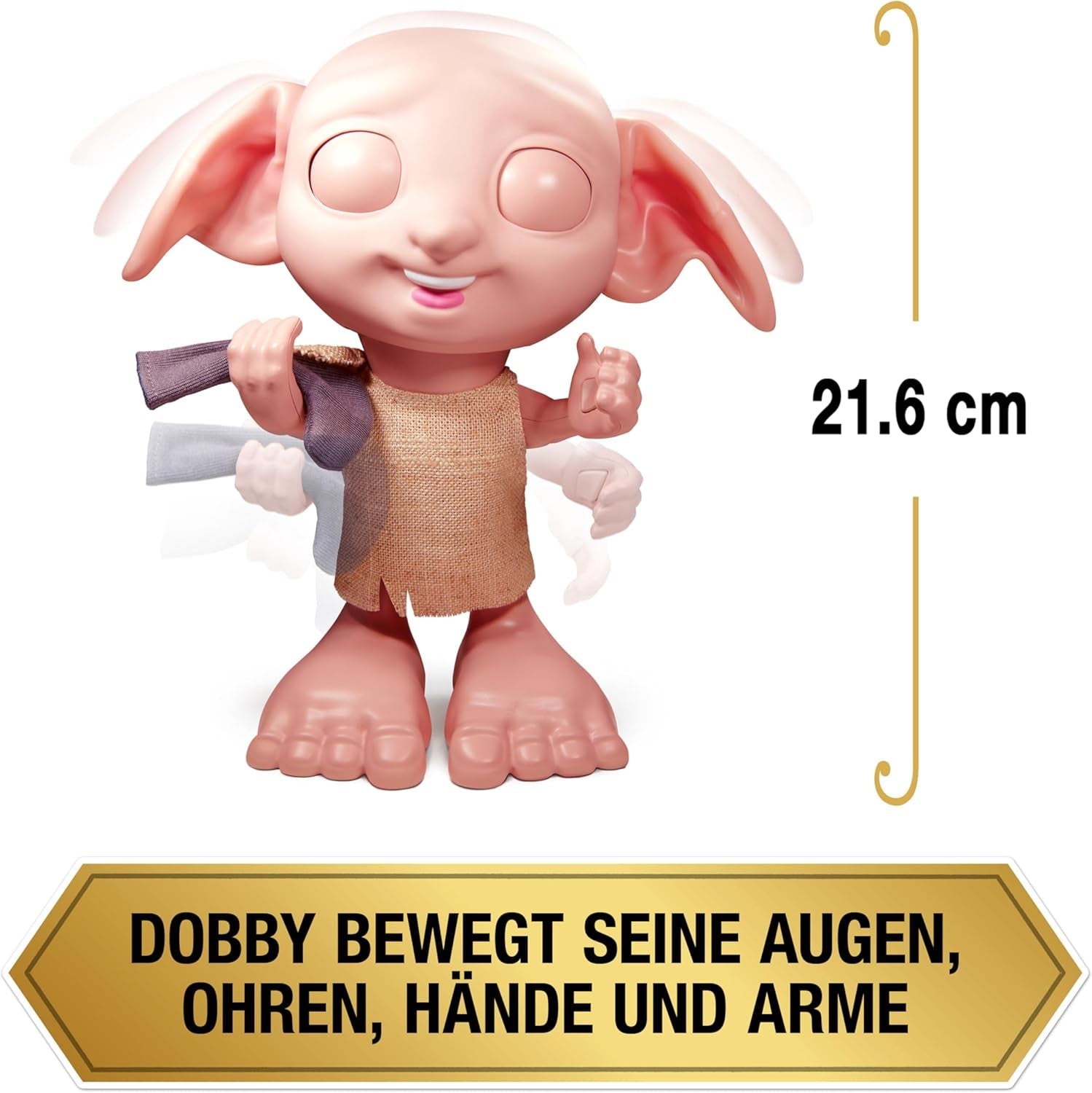 Wizarding World Harry Potter - Muñeco Interactivo Dobby Elfo Doméstico con Más de 30 Sonidos, Frases y Movimientos, Alemán-Italiano, Juguete para 6 años, Fan Article Muñecas Naty Shop