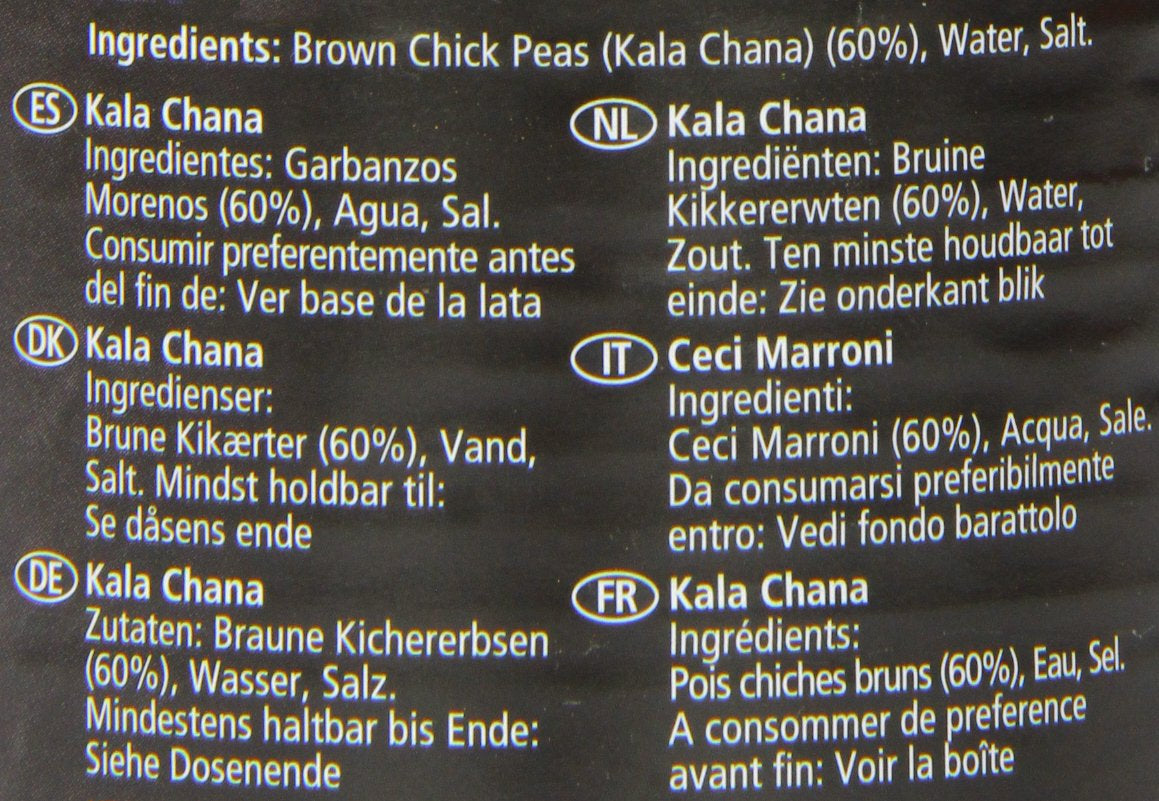 - Garbanzos marrones (enlatados), paquete de 12 (12 x 400 g)