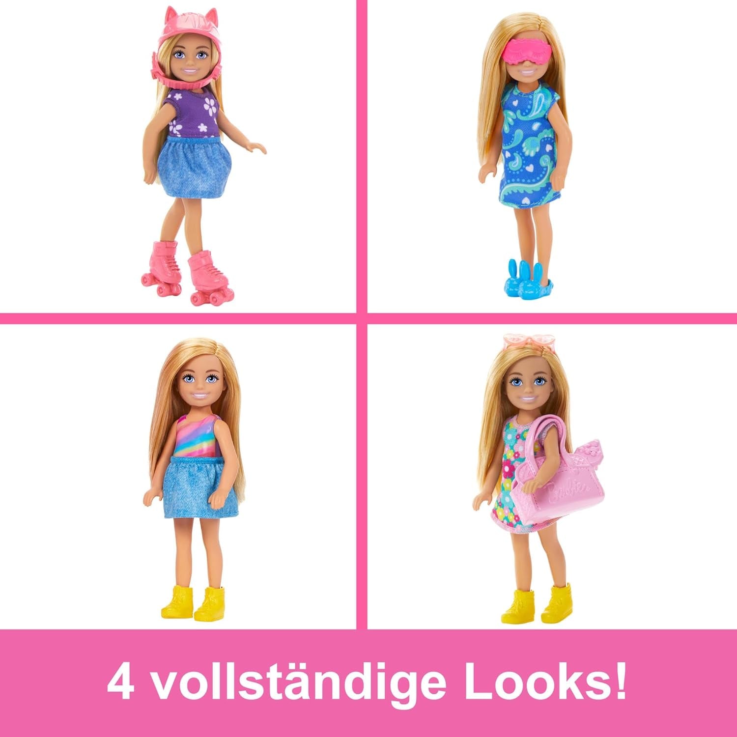 Barbie Chelsea Juego de Muñecas y Armario con Ropa y Accesorios, Juego de 17 Piezas, Plegable para Viajar, Jugar y Guardar, HXN03 Naty Shop Dolls